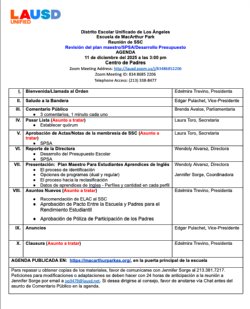 agenda spanish